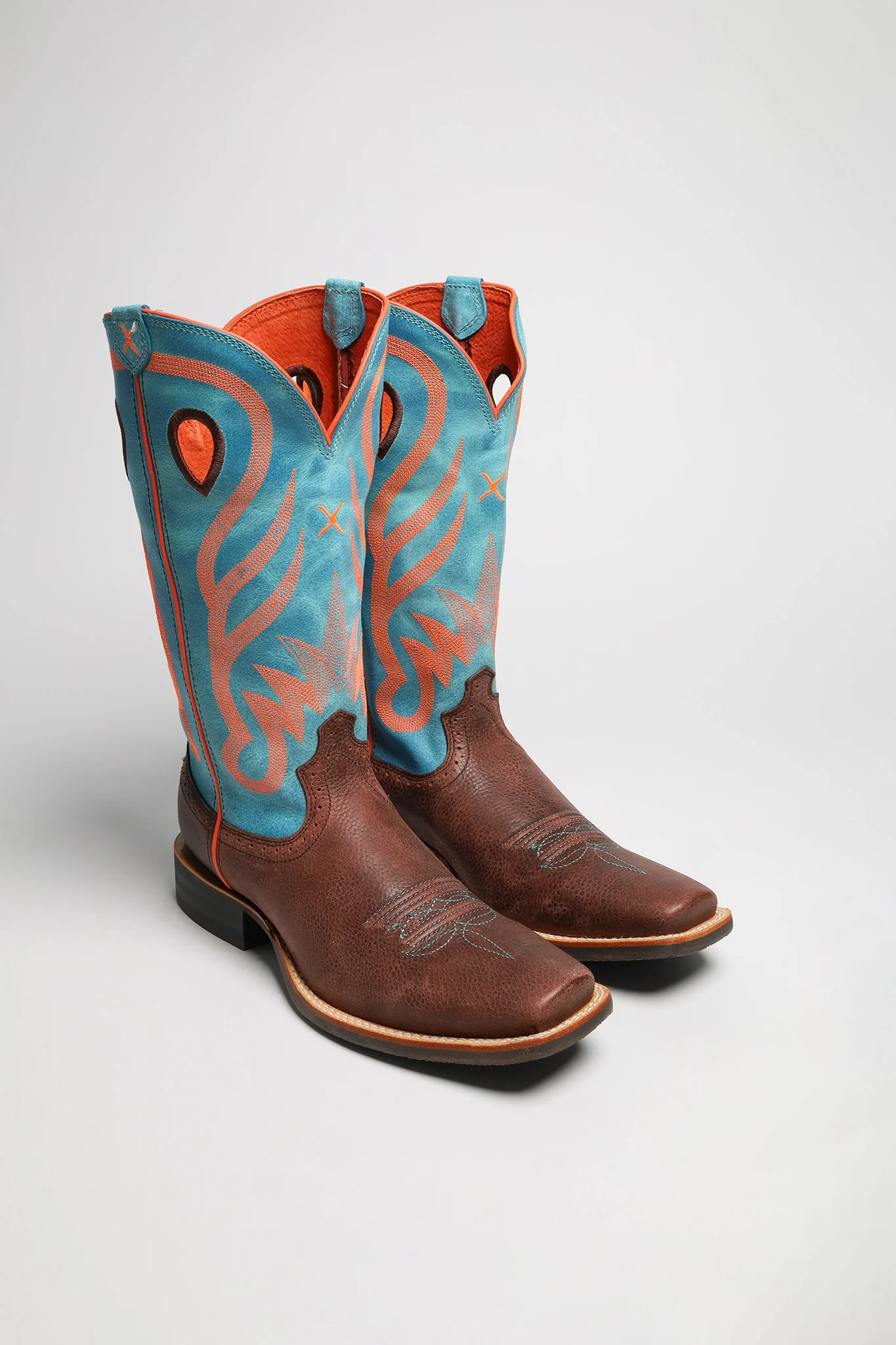 1779 RUFF STOCK Damen Westernreitstiefel Braun Blau - Image 12