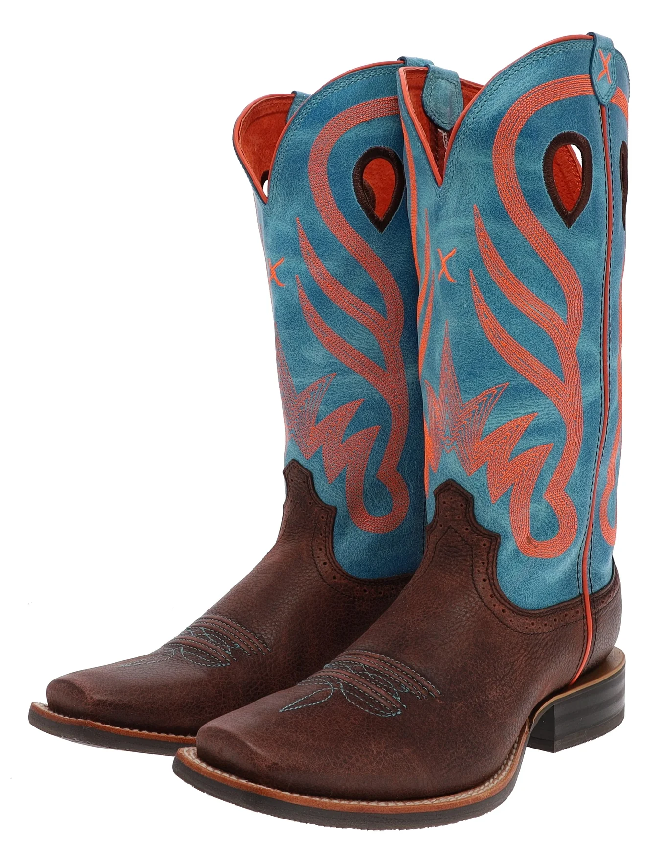 1779 RUFF STOCK Damen Westernreitstiefel Braun Blau - Image 3