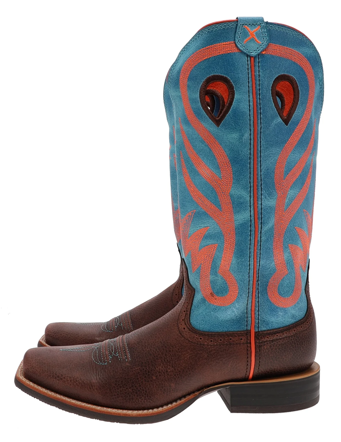 1779 RUFF STOCK Damen Westernreitstiefel Braun Blau - Image 5