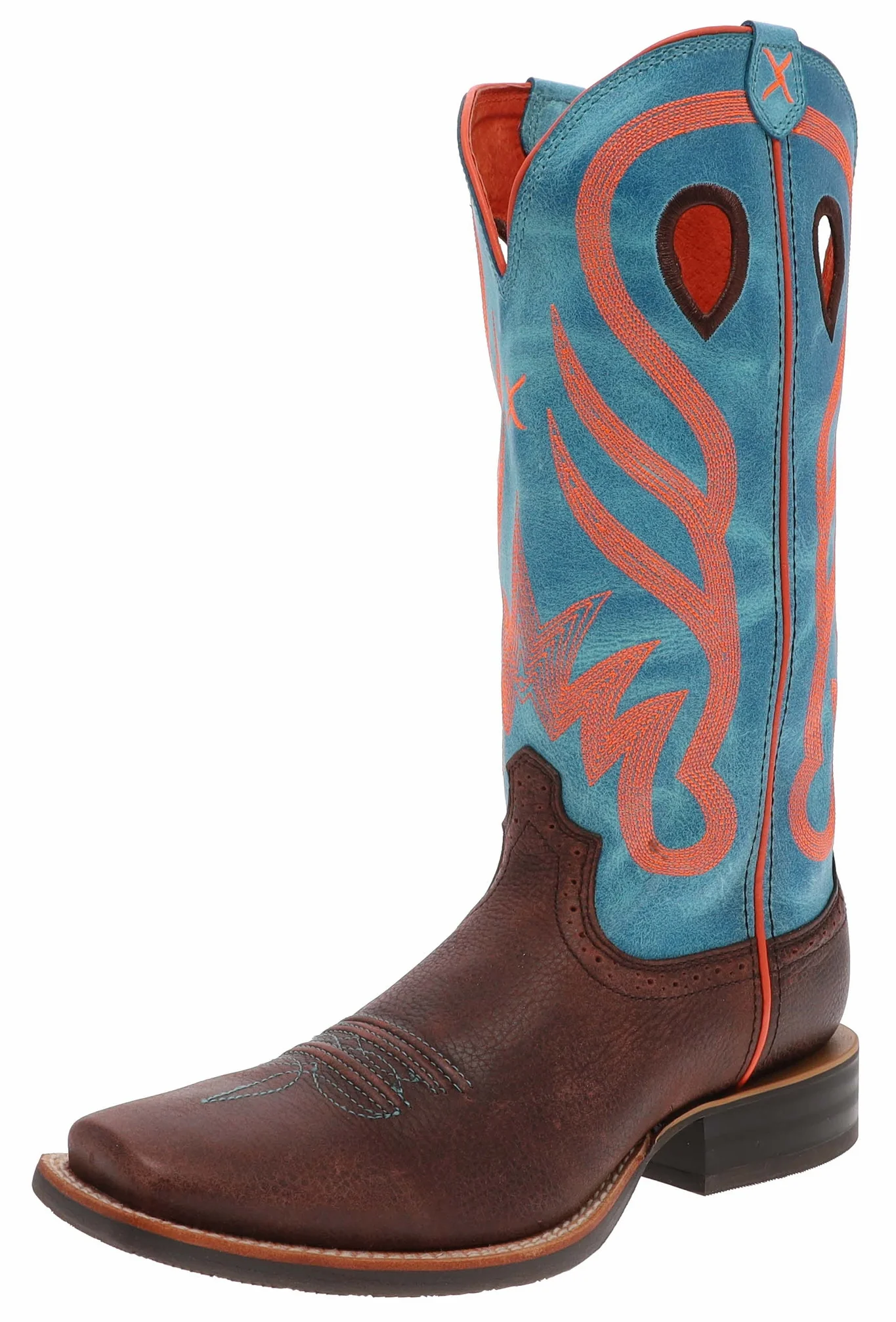 1779 RUFF STOCK Damen Westernreitstiefel Braun Blau - Image 7