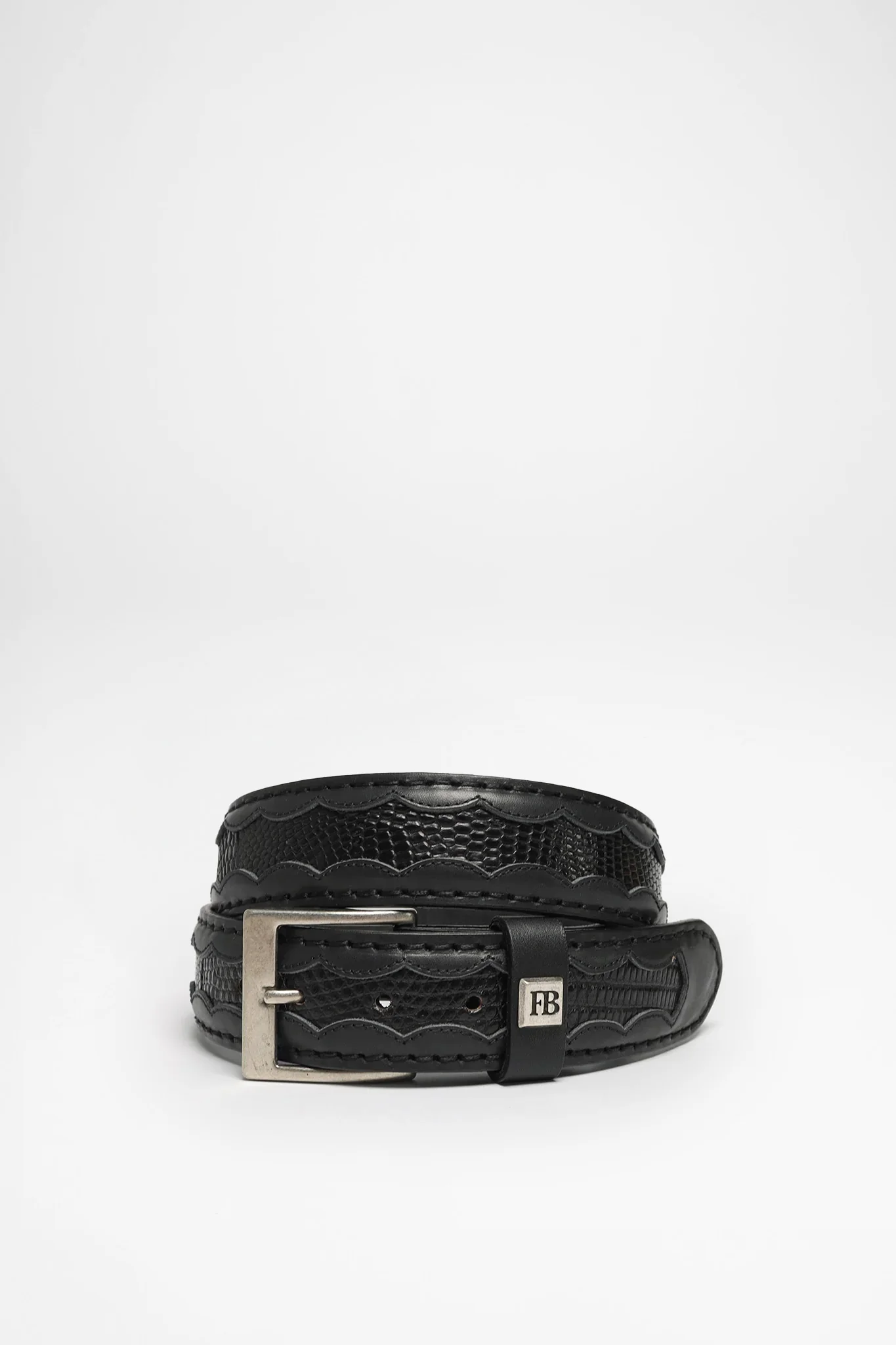 FG0815 Iguana Ledergürtel Schwarz - Echse