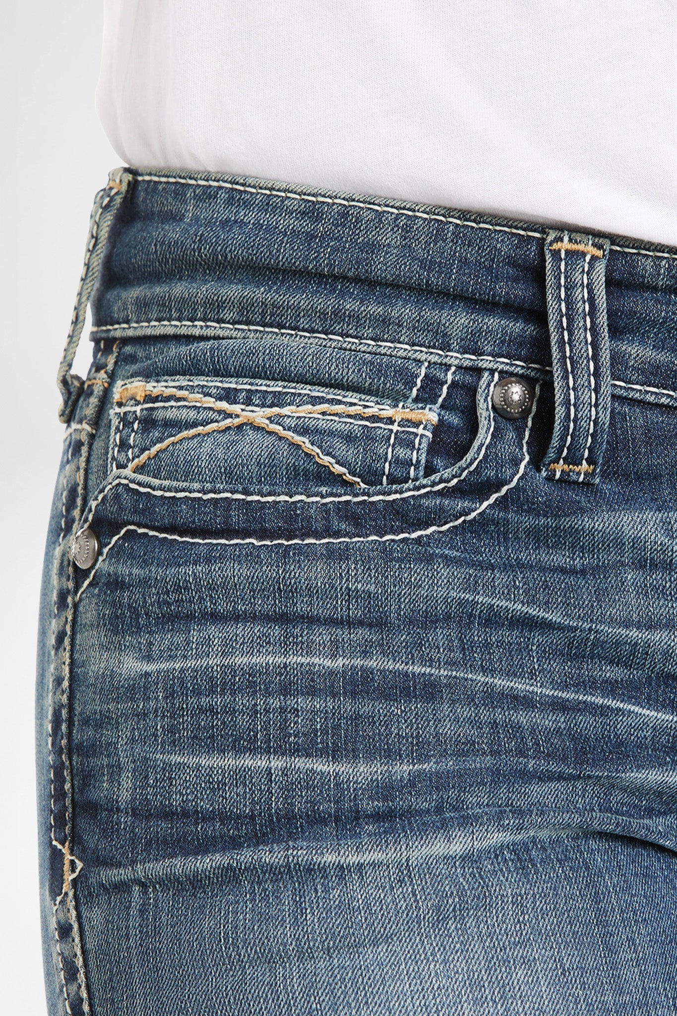 R.E.A.L WHIPSTITCH Mid Rise Damen Blau - Image 3