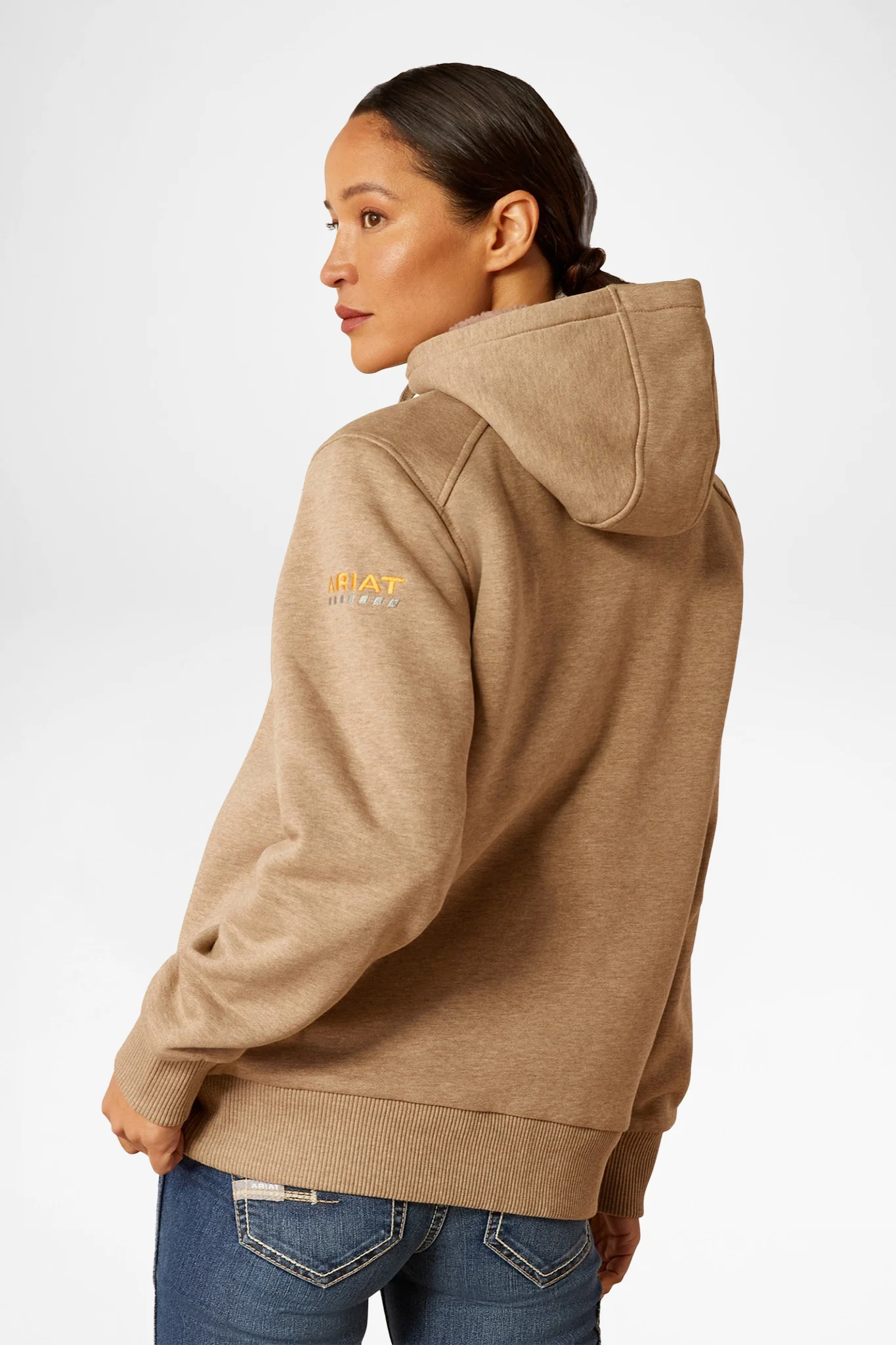 REBAR ALL-WATHER SHERPA FULL ZIP HOODIE Damen Beige - Image 2