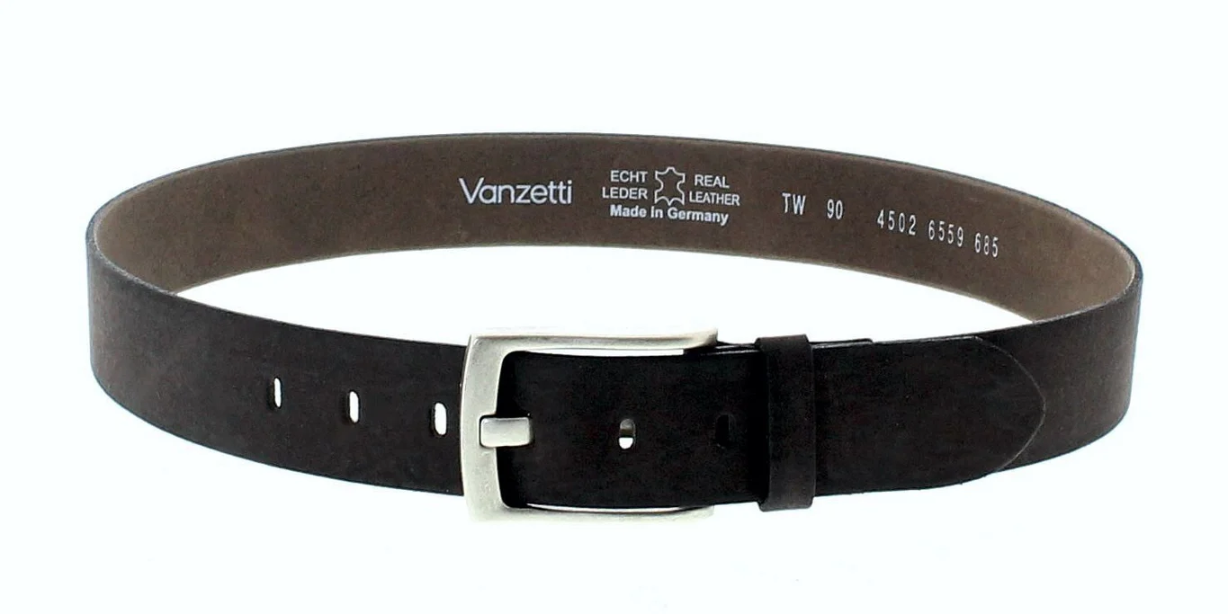 V4502-685 Unisex Dunkelbraun Ledergürtel - Image 3