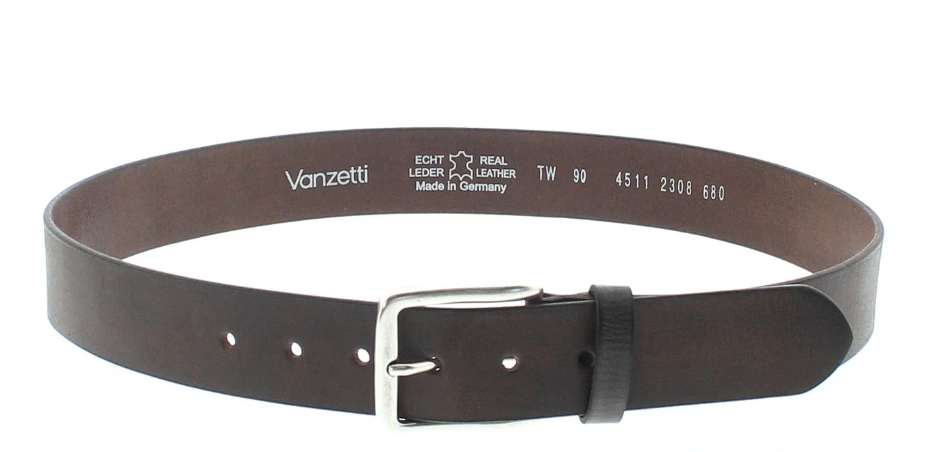 V4511-680 Unisex Dunkelbraun Ledergürtel - Image 3