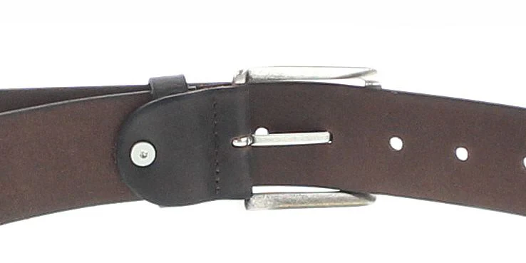 V4511-680 Unisex Dunkelbraun Ledergürtel - Image 4